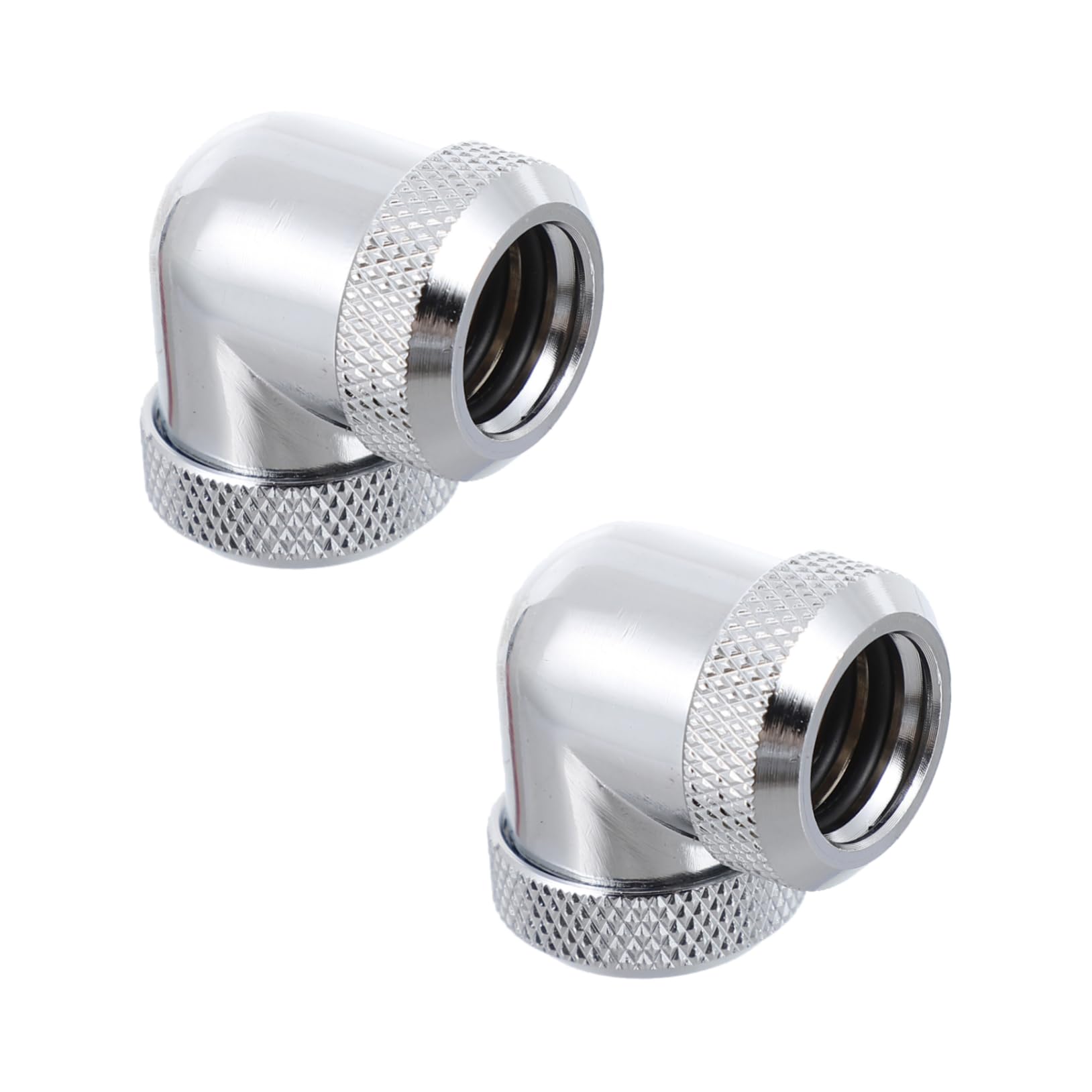 POPETPOP 2Pcs Angled Extender Adapter Fitting for Computer Water Cooling Systems Durable Connector for Efficient Liquid Flow and Easy Installation