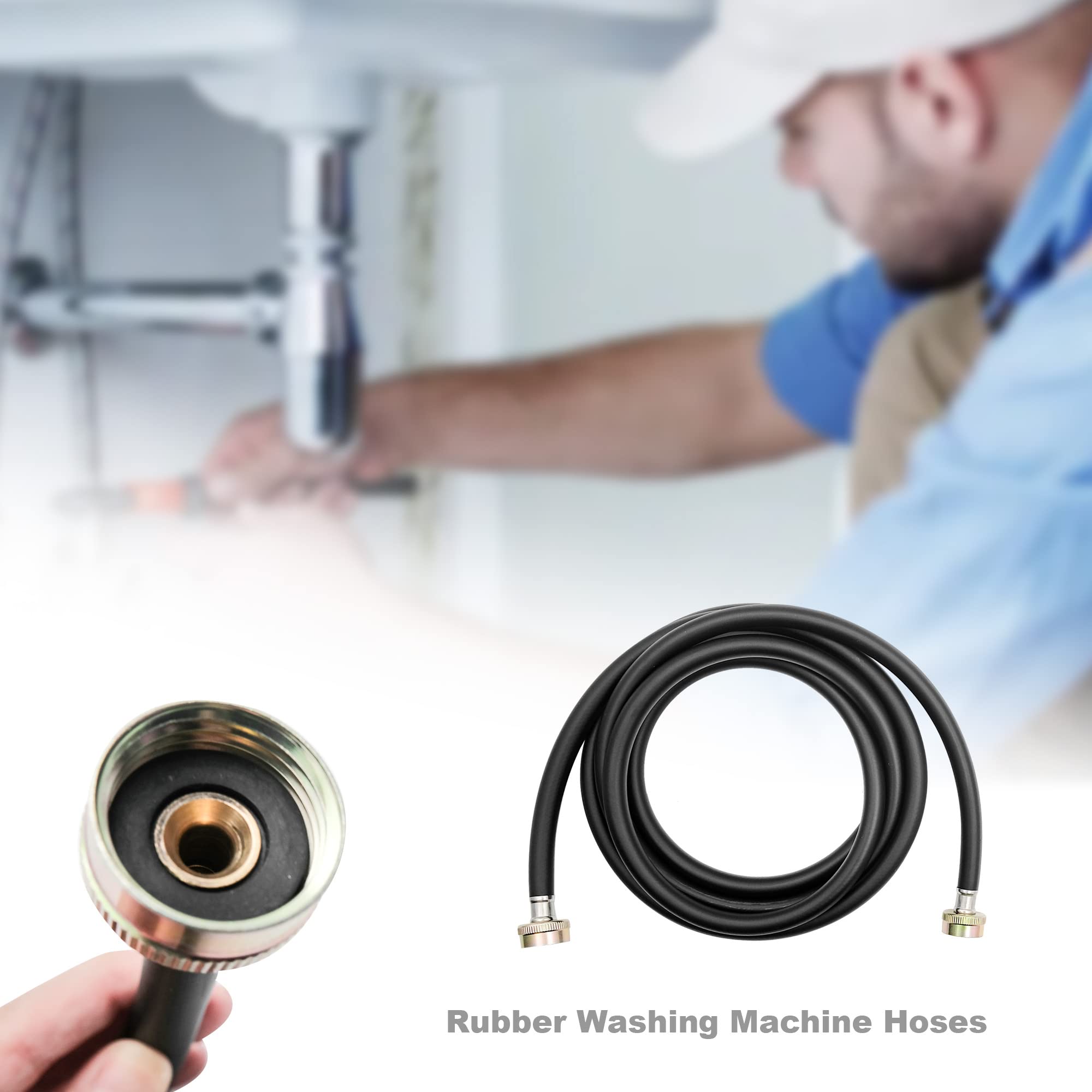 TICONN 10FT Washing Machine Hoses Set, 2 Pack EPDM Core
