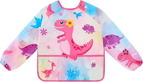 Miniatura 2 de WERNNSAI Kids Art Smock Waterproof with Long Sleeve and 3 Pockets Painting