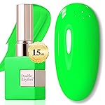 Double Rhythm 15ML Gel Nail Polish Pure Sheer Same Color Same Bottle Soak Off Gel Polish Art Manicure Salon DIY at Home for Women (Bright Green-A1042)
