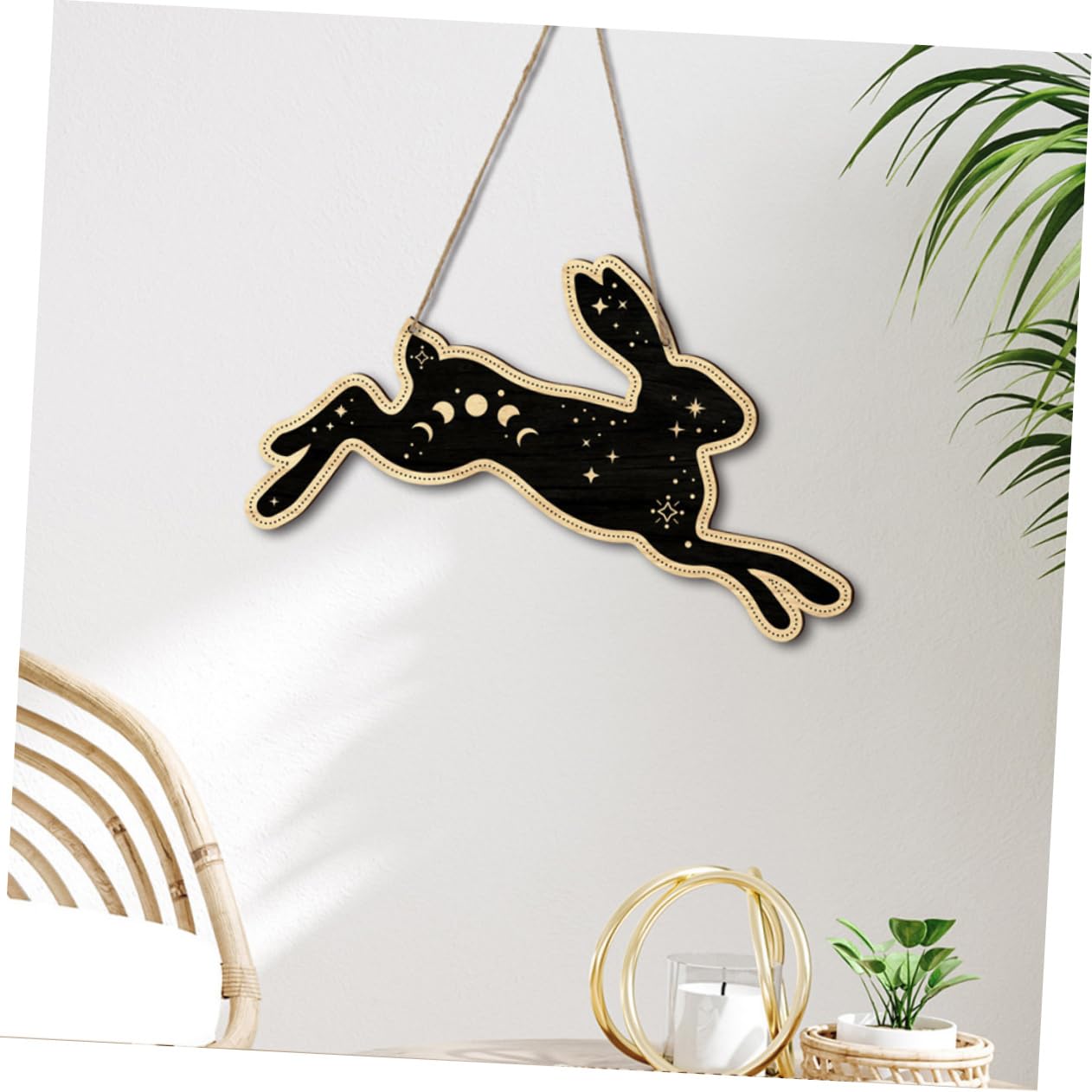 ABOOFAN 3 Set Placca di Coniglio in Legno della Porta del Coniglio della Porta di Pasqua Decorazione da Appendere con Coniglio Pasquale Coniglietto Decorativo di Legno Black