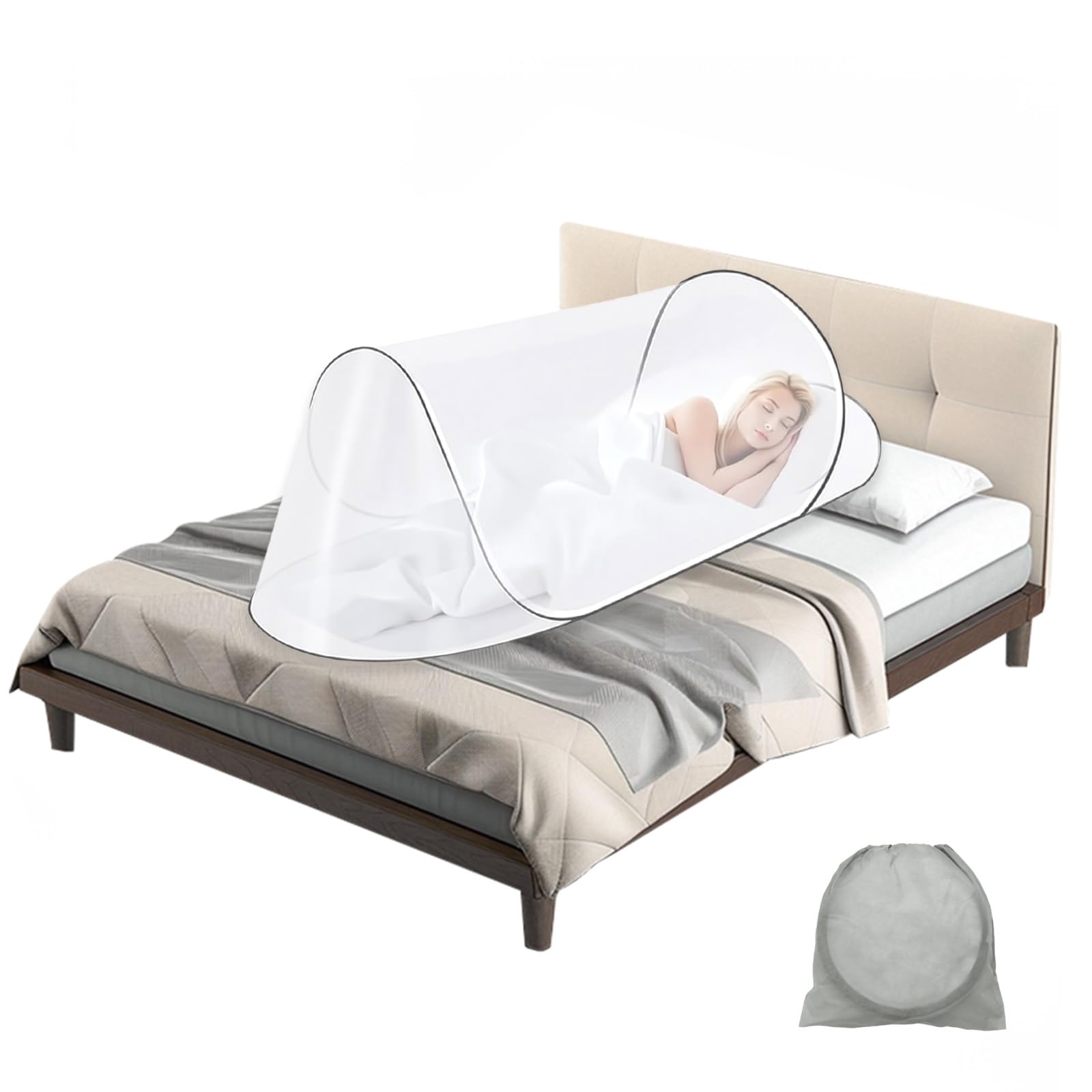 Moustiquaire de lit portable, 200 x 80 x 56 cm, lit moustiquaire familiale, convient pour la maison et le camping
