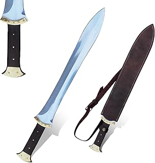 Generic Roman Gladius Sword Real, Full Tang Short Sword with Leather Sheath