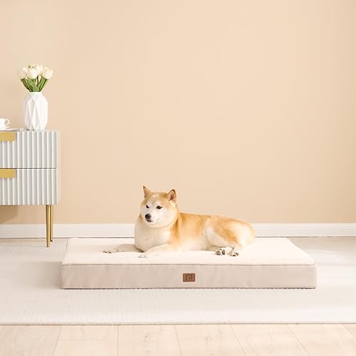 Miniatura 9 de EHEYCIGA Camas ortopédicas XXL para perros jumbo con funda extraíble lavable para jaula, camello, 47 x 29 pulgadas