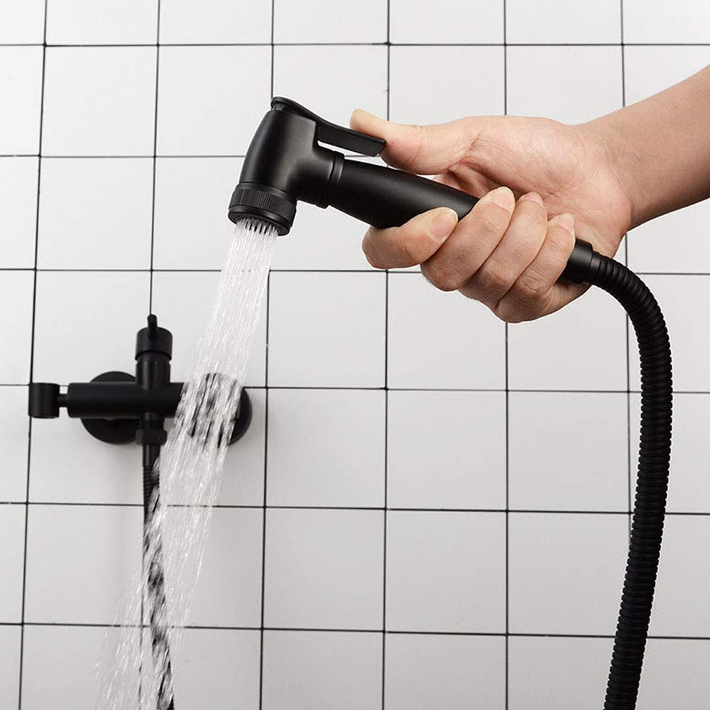 Kit Doccetta per WC, Doccetta Bidet in Ottone Bidet Doccia Set Portabile Kit Spruzzatore per Bidet Monocomando Rubinetti per Bidet con Tubo, Acqua Calda e Fredda per Animali,Cromo