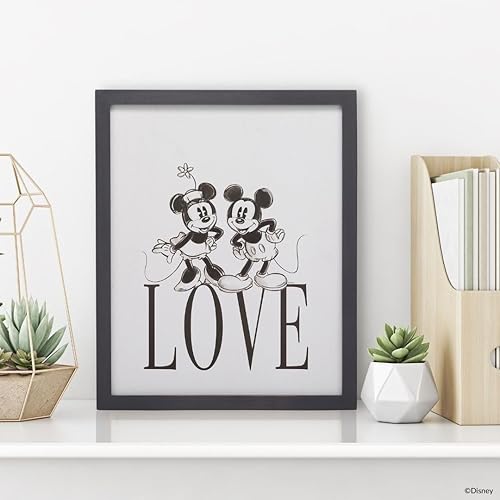Vista 40 de Disney Mickey y Minnie Mouse You Are My Happy Place - Decoración de pared de madera enmarcada - Bonita imagen de Mickey Mouse Rojo/gris