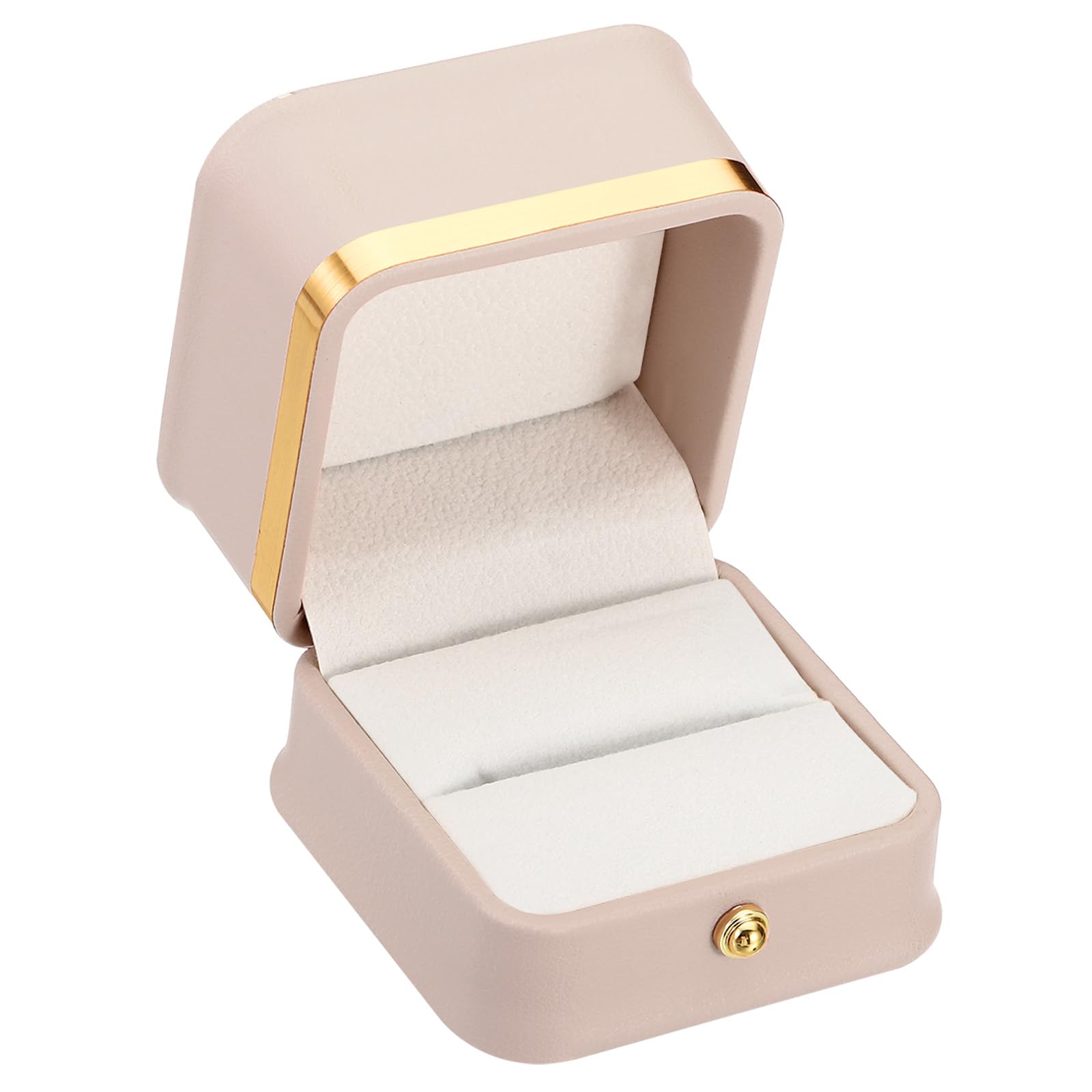 PATIKIL Velvet Ring Box, Single Slot Wedding Ring Box Vintage Jewelry Holder for Engagement Proposal Ceremony Anniversary Style 2, Dark Pink