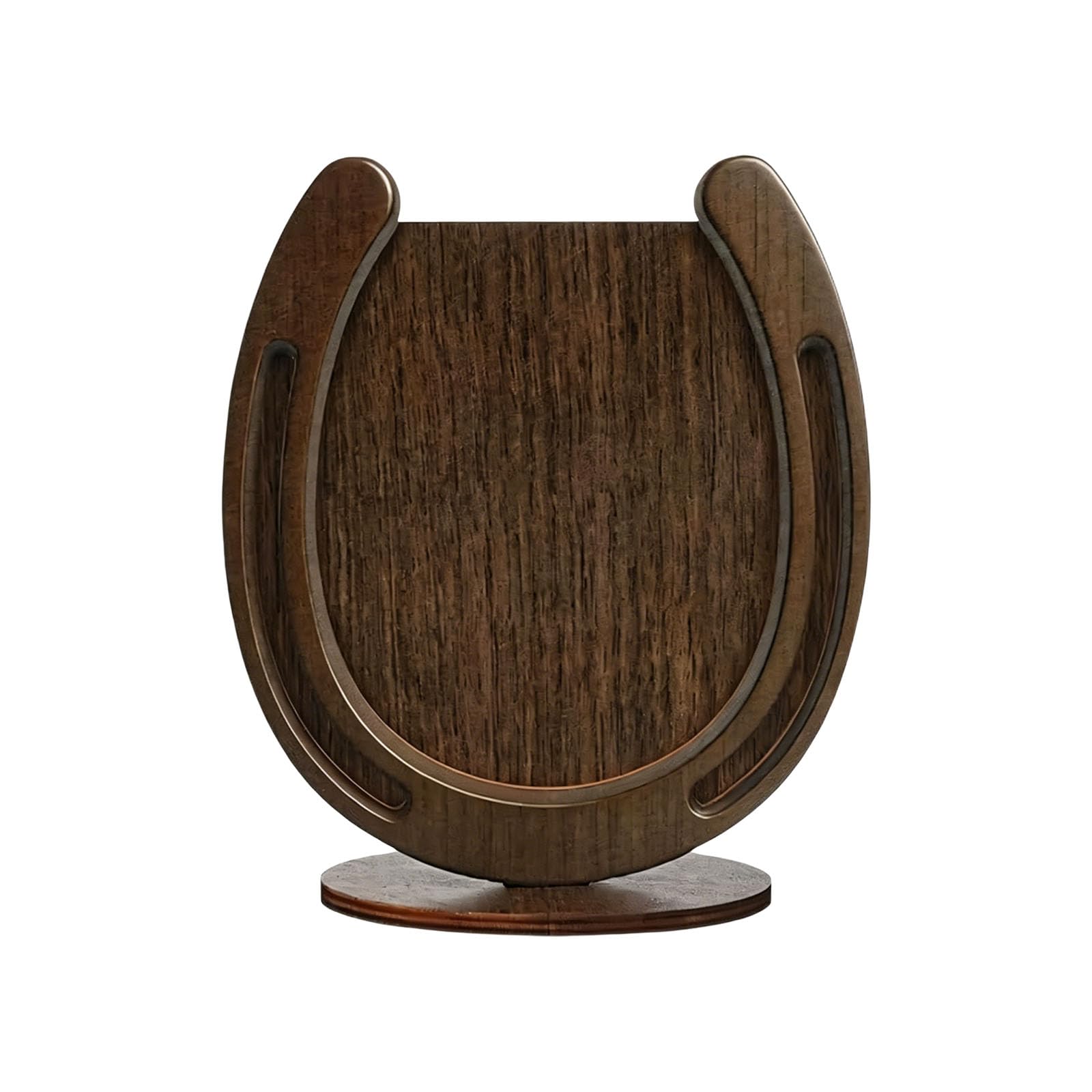 Farmhouse Horseshoe Photo Holder Wooden Tabletop Frame, Western Decor Accent for Mantels, Shelves and Entry Tables Horse Shoe Photo Frame Western Tabletop Wooden Desk Decor Farmhouse Shelf Display