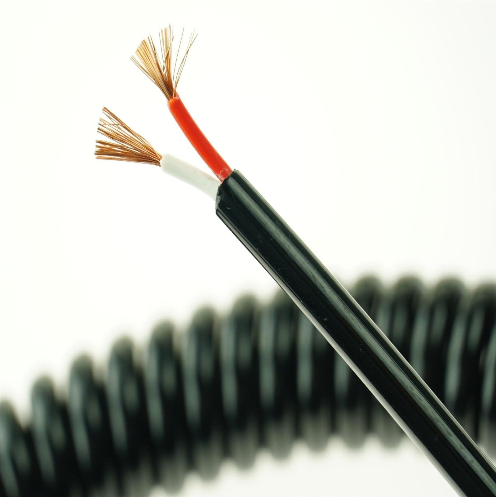 przewód spiralny, Teleskopowy kabel spiralny o długości 5 metrów z czarnym rdzeniem(0.5mm square)