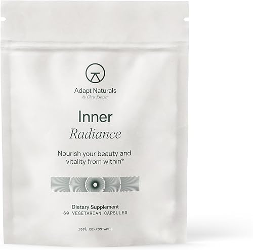 Adapt Naturals Inner Radiance - Vitaminas para la piel y las uñas para mujeres y hombres con biotina, colágeno, ácido hialurónico, vitamina C y