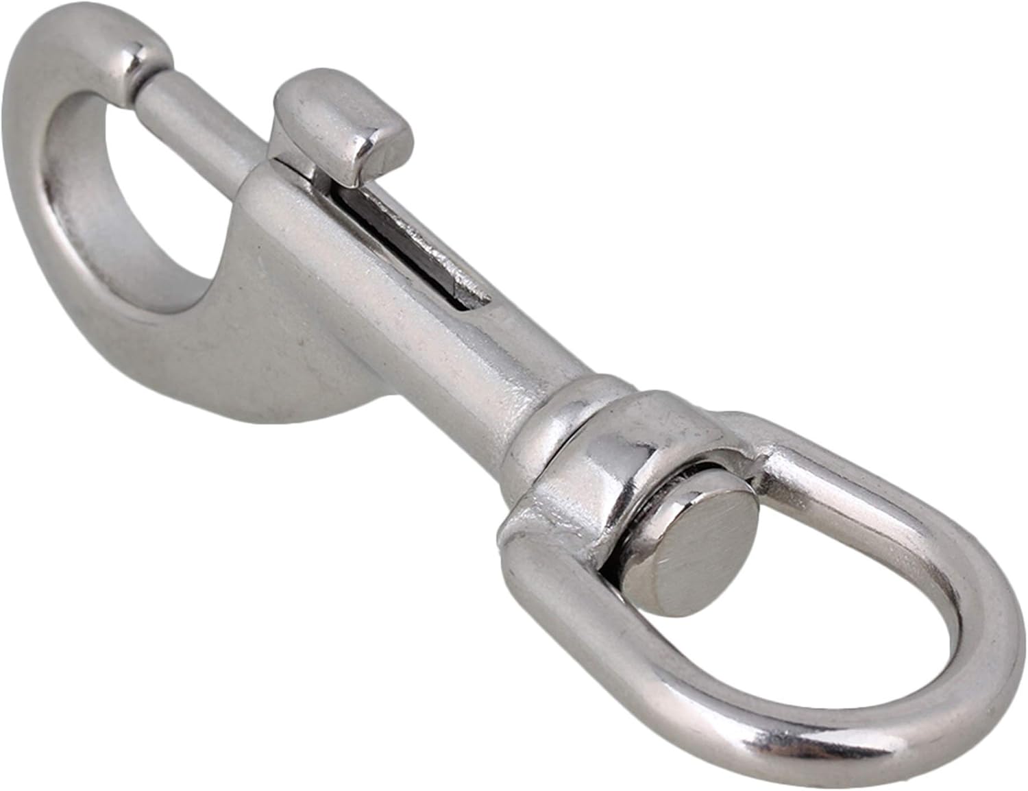 Mxfans 20pieces Stainless Steel Industry Swivel Round Eye Bolt Snap Key Chain Clip 80mm