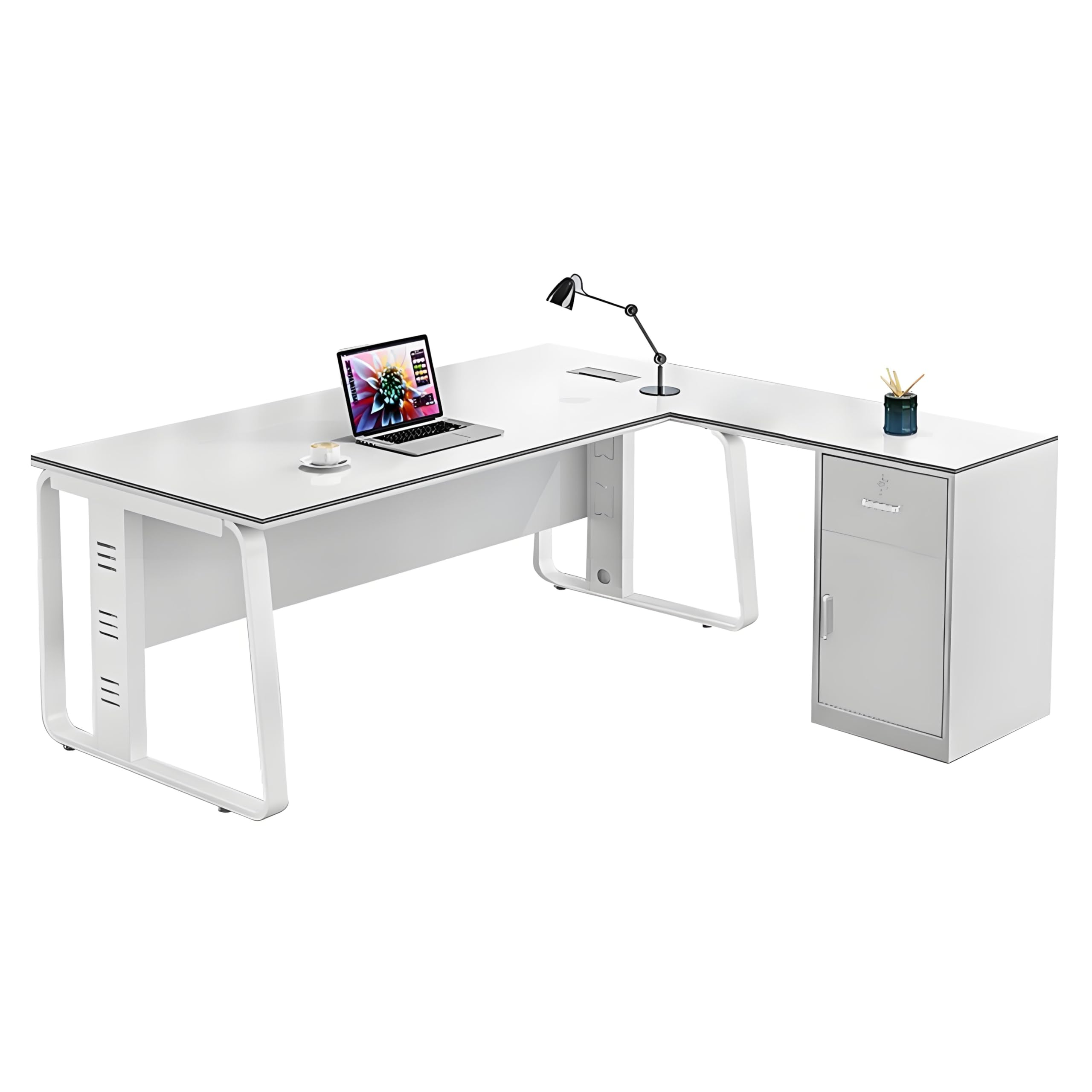 【急募】社長デスク Amazon.co.jp: 社長デスク L字型 オフィスデスク 長さ120-220cm