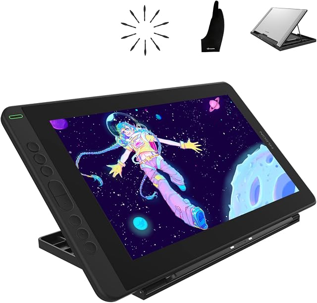 HUION 2020 NOWY tablet graficzny Kamvas 13 z ekranem - monitor graficzny do rysowania z pełnym laminowanym ekranem, nowe pióro PW517, w pełni funkcjonalny kabel typu C, obsługuje urządzenie z systemem