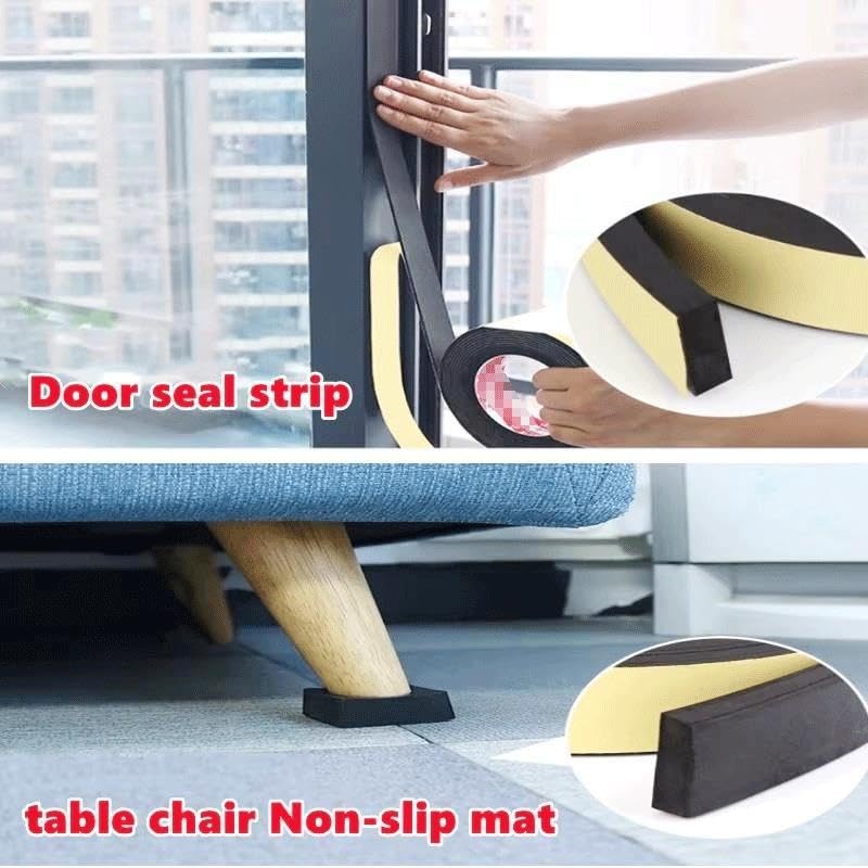 Bande de Mousse adhésive à Support Solide, 1 pièce, Bande éponge Auto-adhésive, Isolation phonique, Bande de Caoutchouc d'étanchéité Anti-Collision(5mmx25mm x 10m)