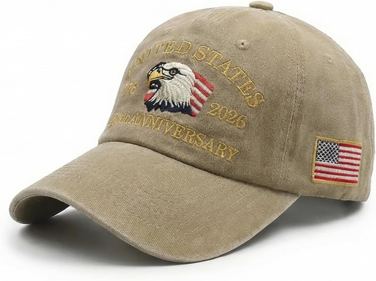 USA 250th Anniversary Hat 1776-2026 Eagles Embroidered Patriotic American Flag Baseball Cap