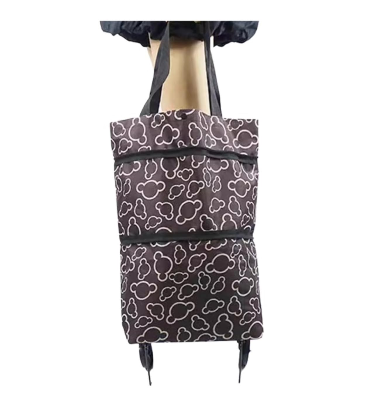 shopping trolley on wheels, Grocery Shopping Cart Trolley Bag With Wheels Foldable Lightweight(Bruin)