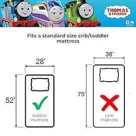 Thomas & Friends 4 Piece Toddler Bed Set - Super Soft & Cozy Reversible Microfiber Comforter and Sheets (Officially Licensed Product) by Franco