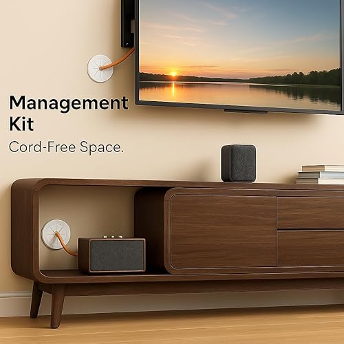 Miniatura 3 de EVEO in Kit de organización de cables de pared  Ocultador de cable de TV para montaje en pared para TV, kit de pared para ocultar cables de TV y