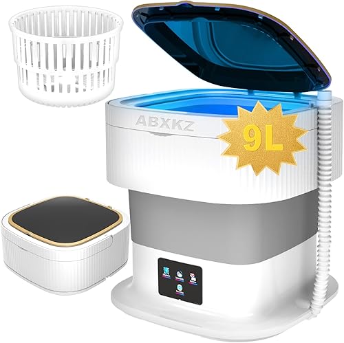Lavadora portátil, mini lavadora plegable, lavadora pequeña de 6.5 litros y secadora, lavadora inteligente con cubo con 3 modos de limpieza profunda