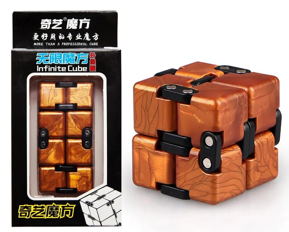 Hawkister QiYi Infinity Cube, Stress-Relief Sensory Toy Puzzle Cube Blocks for Anxiety, Focus & Relaxation, Brown 4