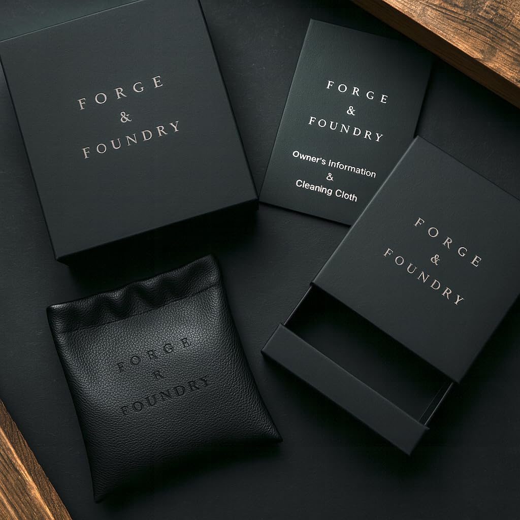 Forge & Foundry Men's Adjustable Black Leather Bracelet | Genuine Woven Leather with Snap Clasp | Design-Led, Artisan Jewelry from London [Navarro] - Image 8