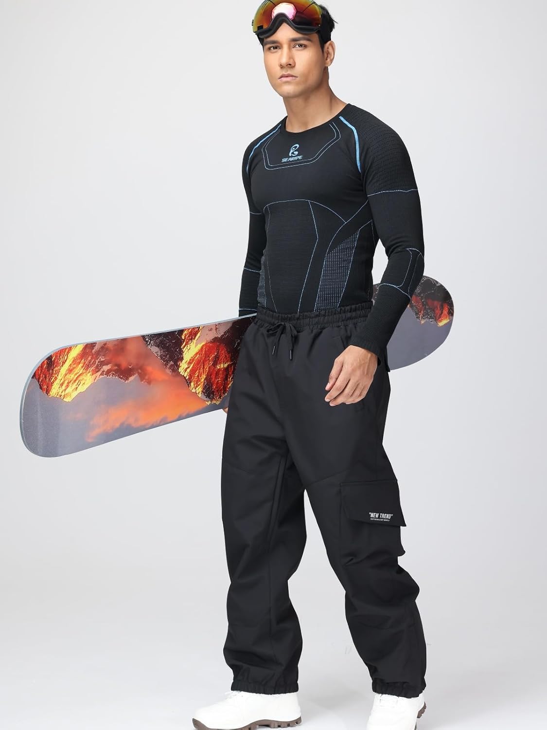 Womens Ski Pants Mens Waterproof Insulated Baggy Snow Pants Loose Cargo Pants Snowboard Pants Winter Outdoor - Image 4