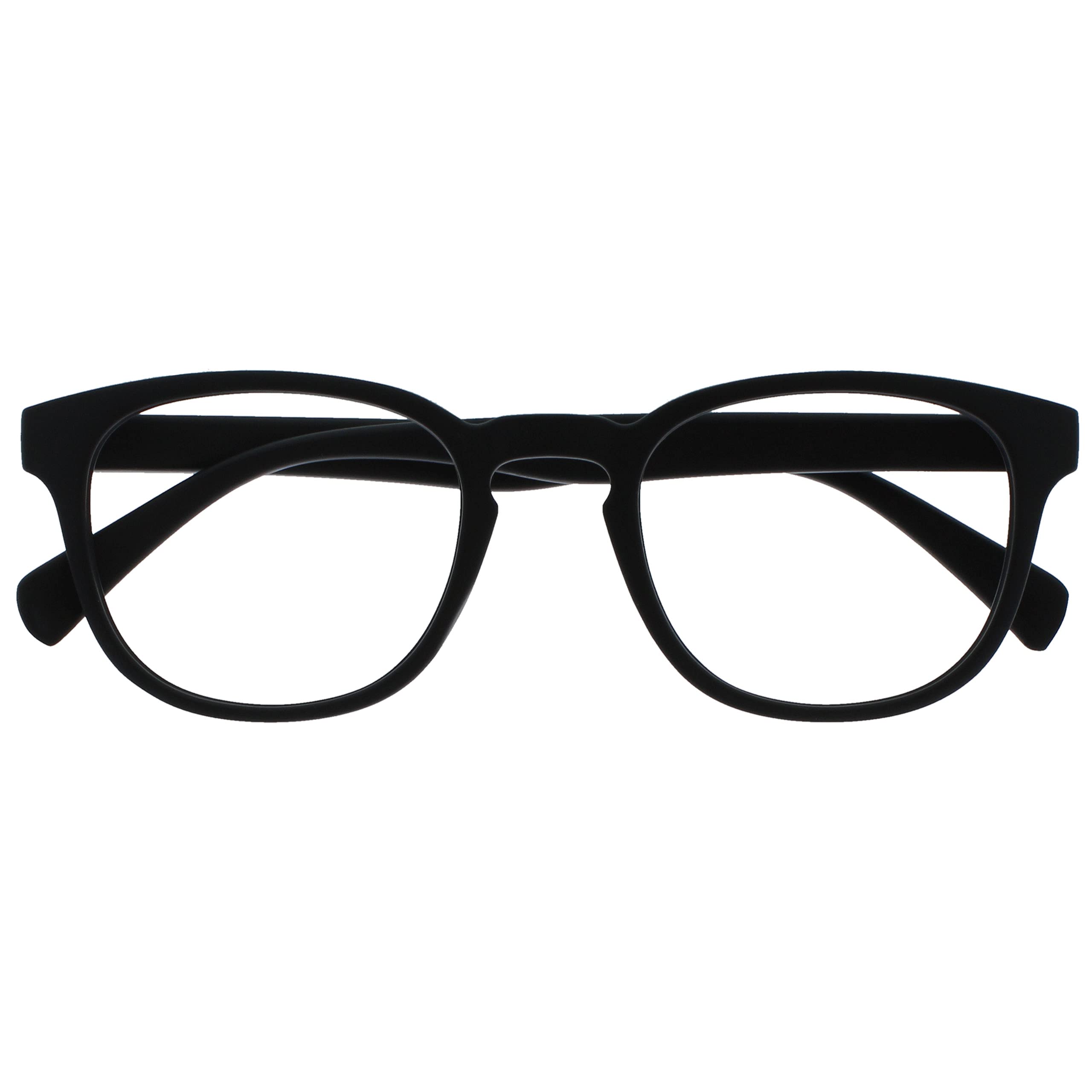 OPULIZE POP Reading Glasses for Women Men,Scratch Resistant Round Matt Frame with Spring Hinges, Black +1.00 (Pack of 1)