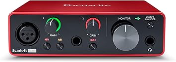 Focusrite Scarlett Solo 3rd Gen USB Audio Interface for Guitarists, Vocalists, Podcasters or Producers to record and playback studio quality sound