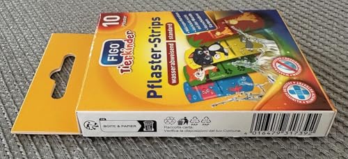 80x Kinderpflaster,19 Motive, Pflaster Set für Mädchen und Jungs, Strips, Wasserabweisend, Klinisch getestet, bunte Pflaster