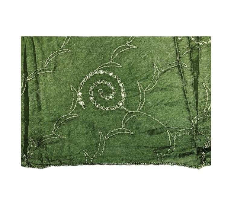 Image of LKC WOMEN'S SEQUENCE EMBROIDERED SELFDESIGN SOFT COTTON CHANDERI DUPATTA