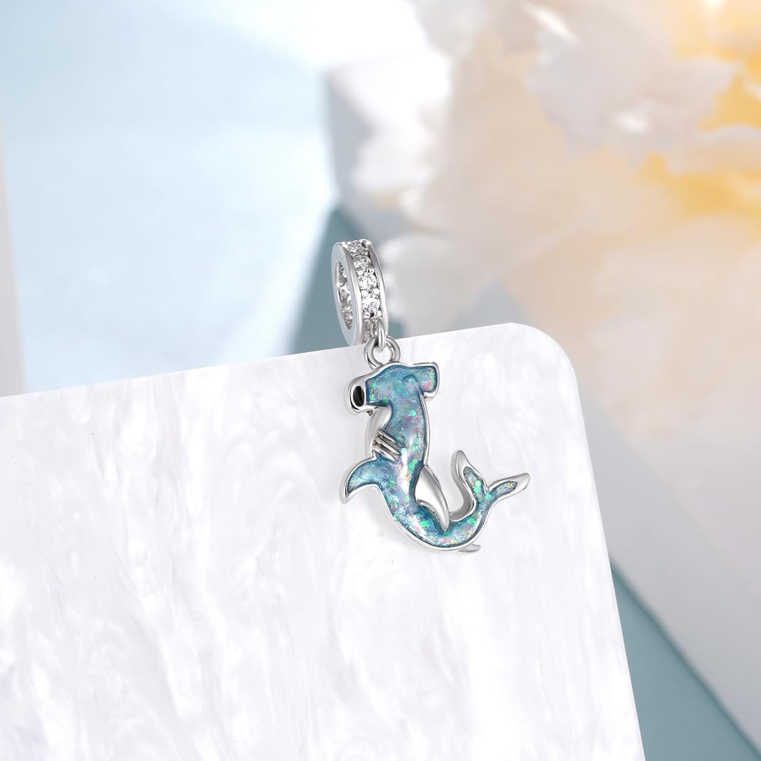 Hammerhead Shark Charm for Bracelet 925 Sterling Silver Ocean Jewelry Shark Gifts for Women - Image 3