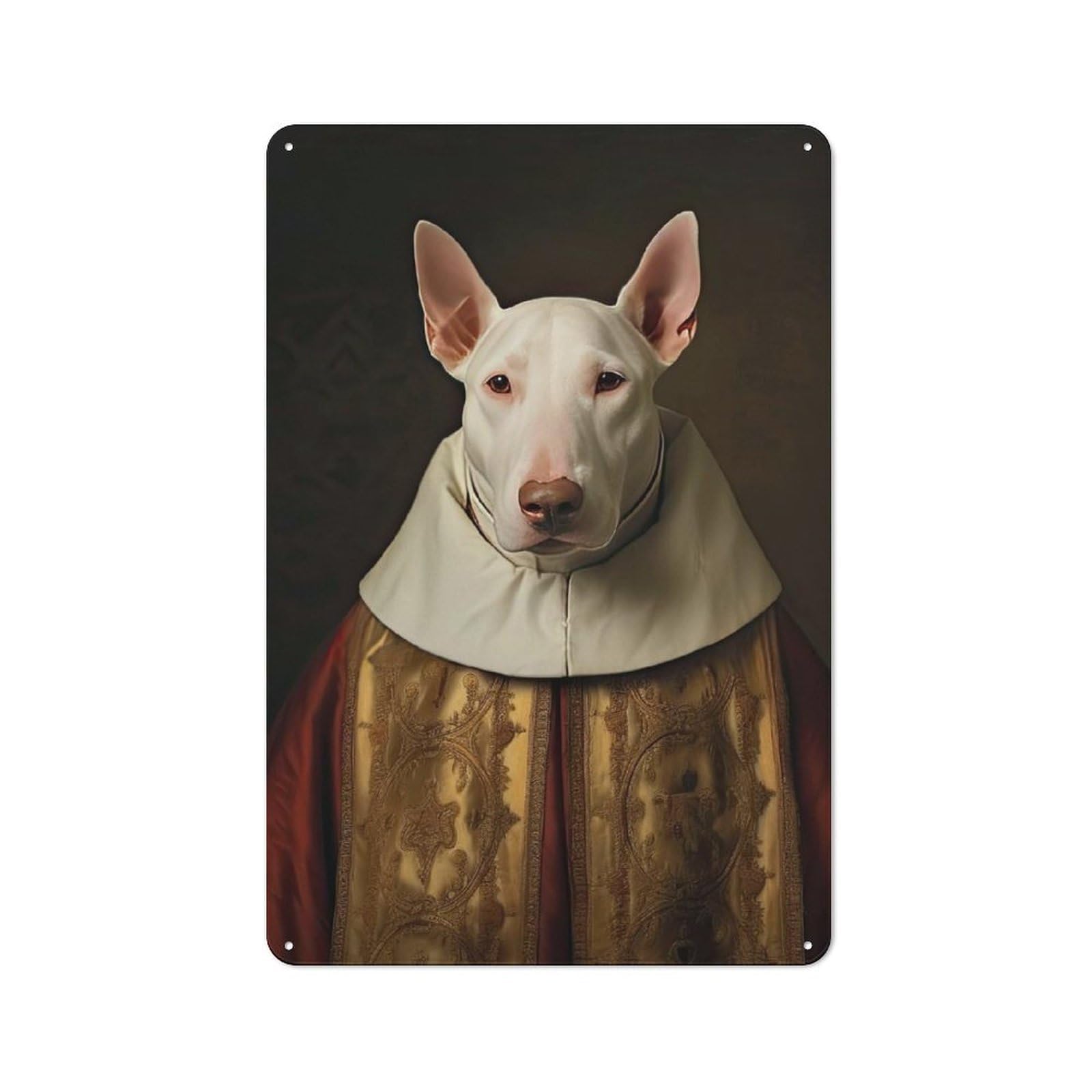Bull Terrier The Pope Modern Retro Metal Wall Decor 30x20cm, Metal Wall Sign for Loft, Studio, Office Or Creative Room