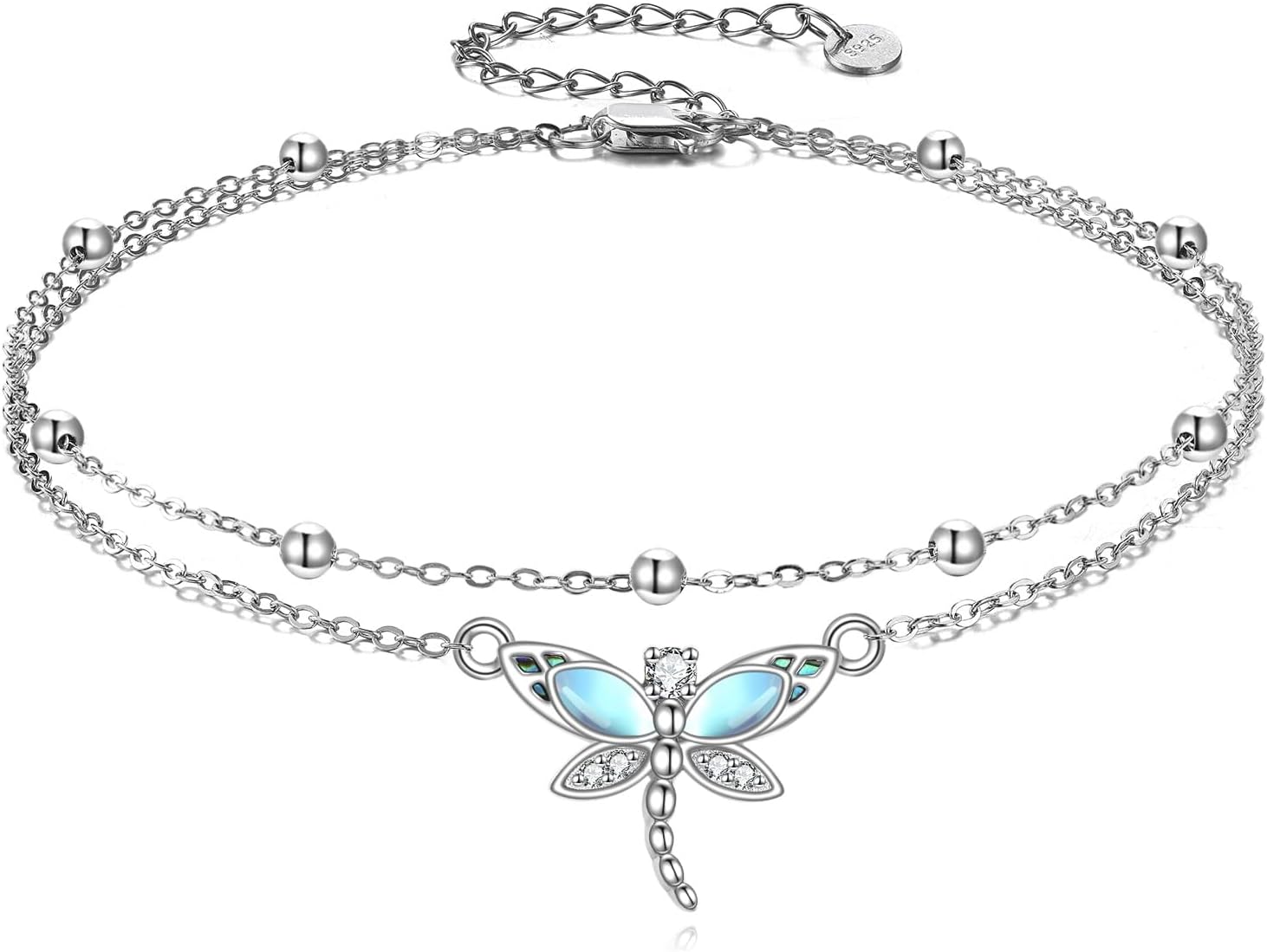 MONGAS Sterling Silver Women's Anklets Dolphin/Mermaid Tail/Butterfly/Sea Turtle/Golf/Dragonfly Anklets Bracelet Jewelry Gifts for Women