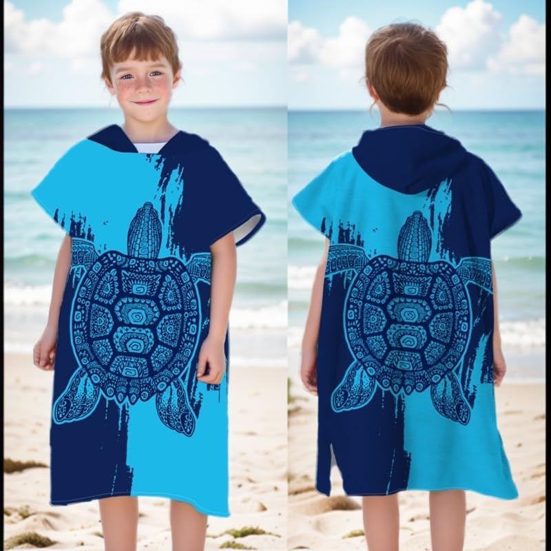 Poncho Asciugamano Microfibra Con Cappuccio - 90x110 Cm, Compatto Per Spiaggia E Sport