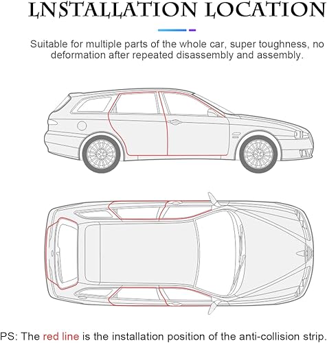 Miniatura 4 de Protectores de borde de puerta de automóvil, protector de borde de goma de 16 pies, no necesita pegamento, protector de puerta de automóvil en forma