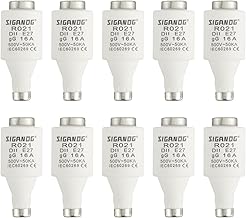 SIGANDG 16A DII E27 R021 Spiral-Keramik-Sicherungen gG Diazed Sicherungseinsätze 500VAC für Kabel- und Leitungsschutz (10er Pack)