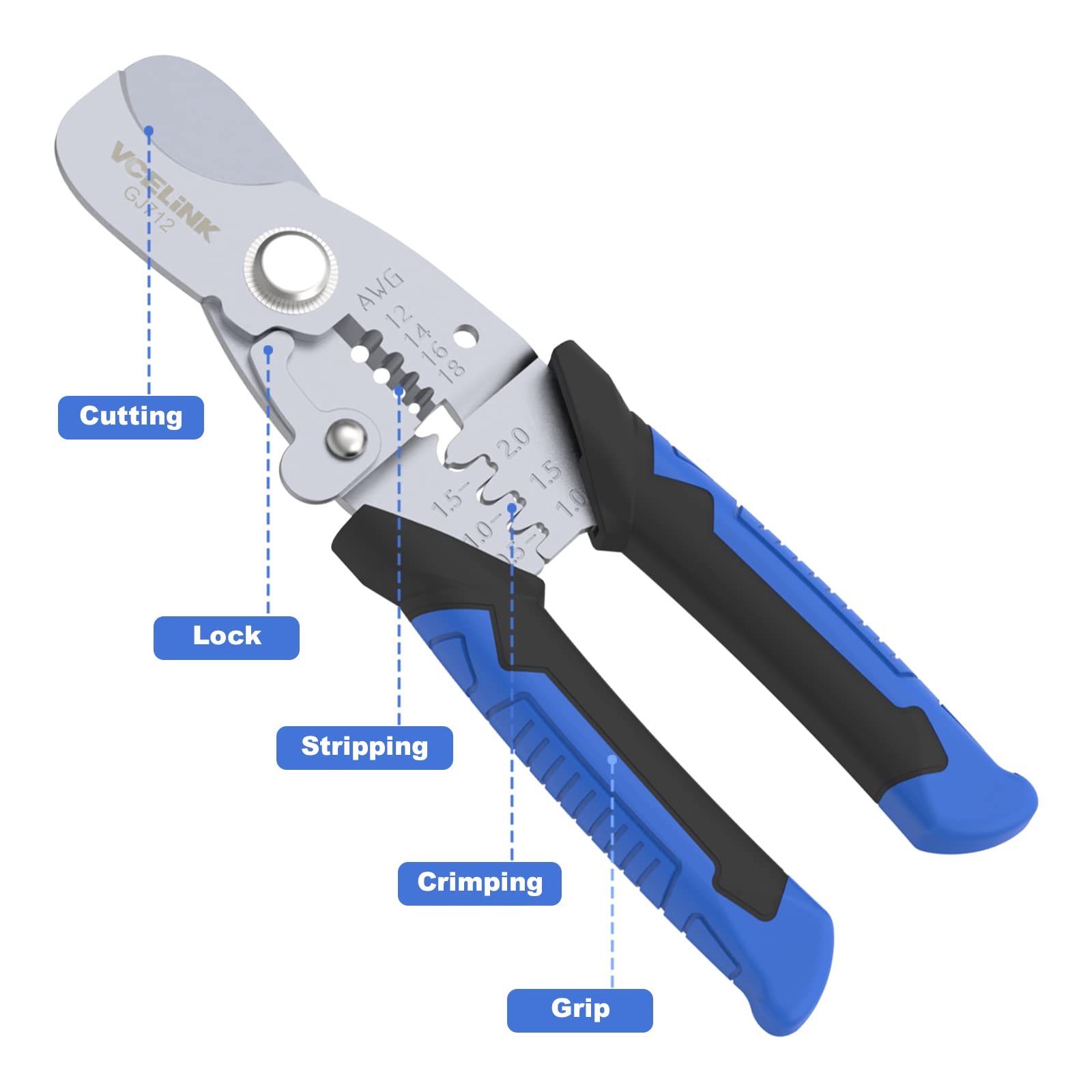 Functionable Wire Cutters Snapklik.com : GJ712 Wire Cutter, 3-in-1 Multifunction Cable Cutter For ...
