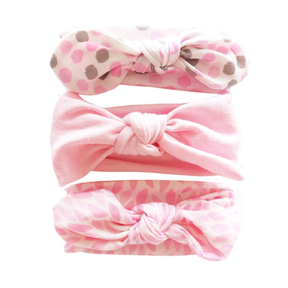 Lot 3 Bandeaux Élastiques Filles Bébé - Nœuds Mignons, Accessoires Photographie Et Cheveux, 0-10 Ans