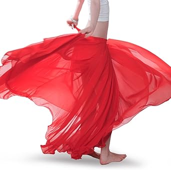 Jupe Longue Fendue Femme Vintage Maxi Jupe Fluide En Mousseline Jupe De Danse Classique Jupe De Danse Du Ventre Swing Jupe Flamenco Salle De Bal Performance Robe De Danse Jupe Danse Orientale
