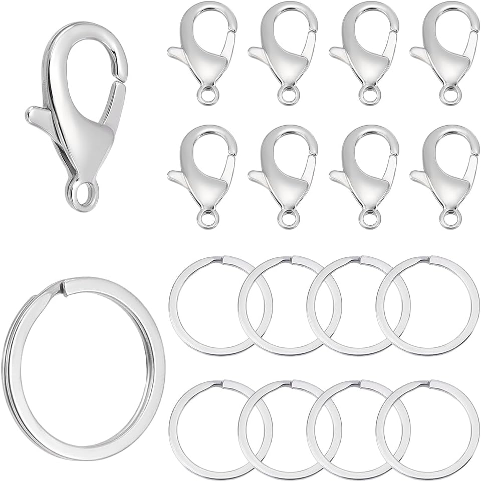 PH PandaHall 10Pcs 25x17mm 304 Stainless Steel Lobster Claw Clasps