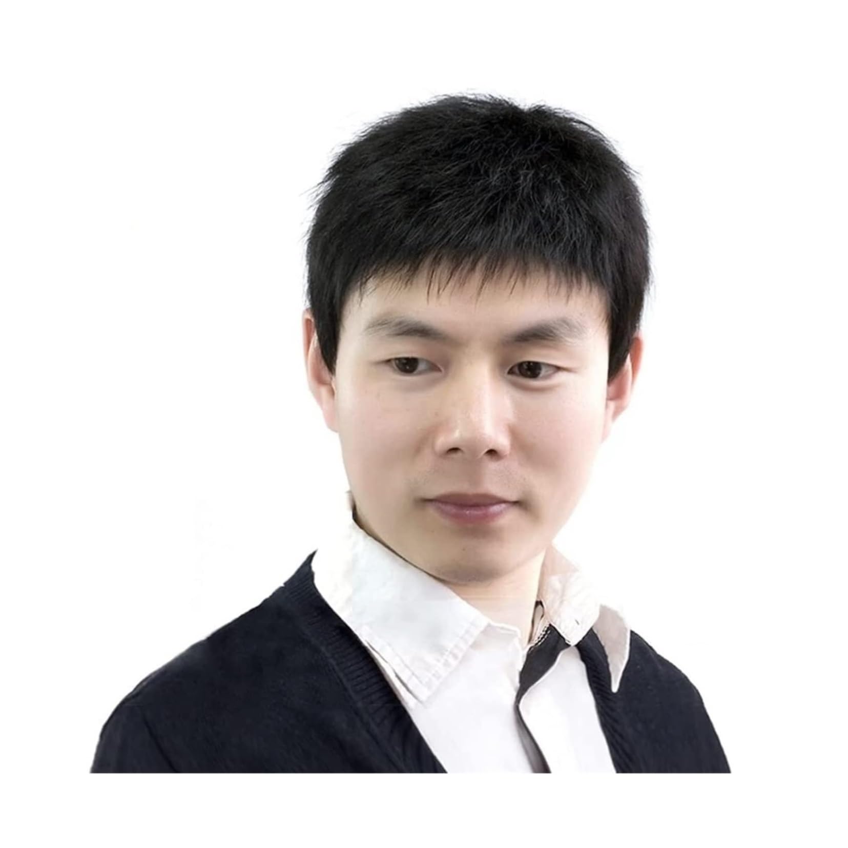 Perruque Hommes âgés court naturel cheveux humains noir perruque mâle Style mature remplacement usage quotidien perruques perruque Femmes
