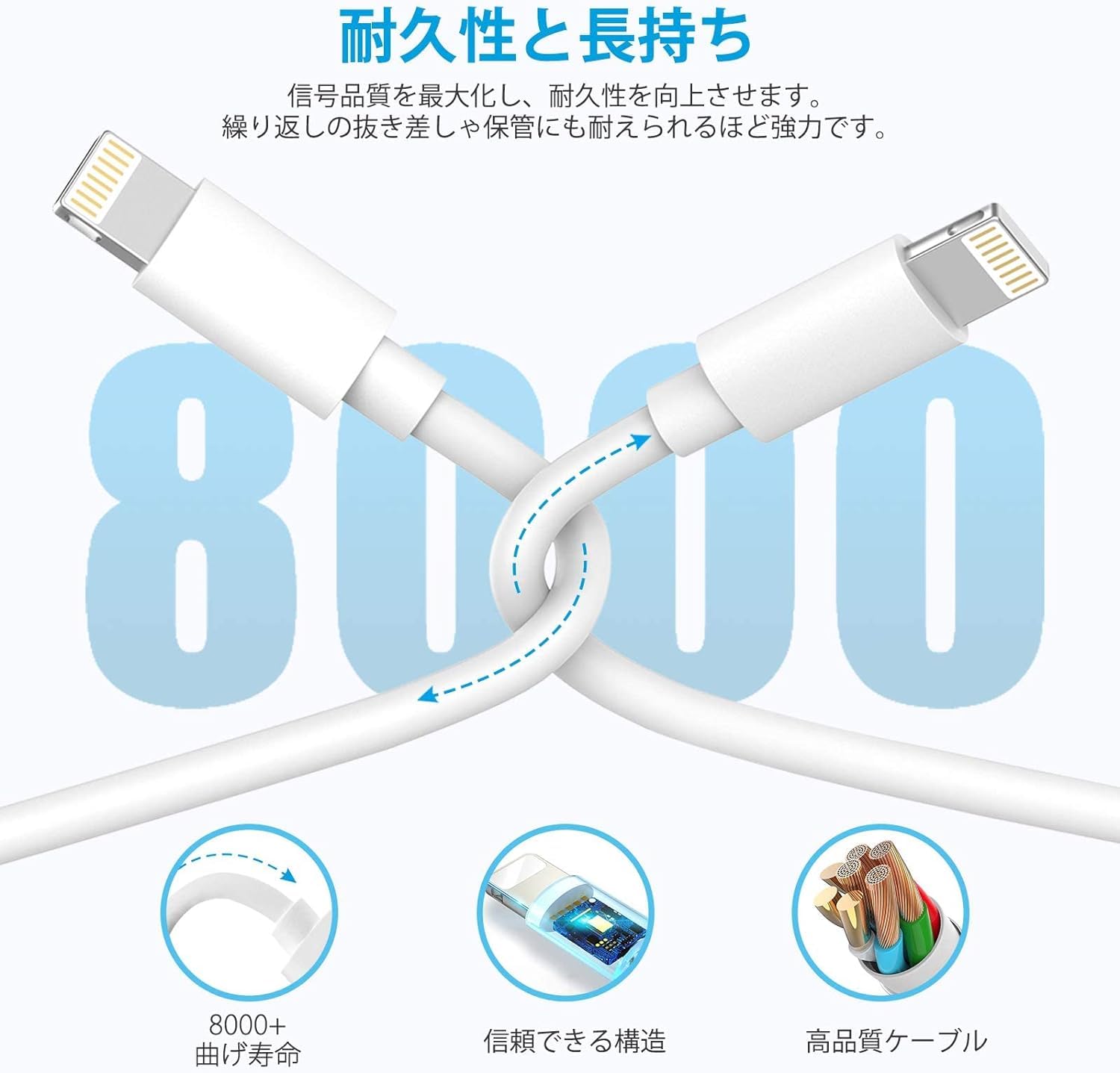 Amazon.co.jp: iPhone 充電ケーブル 純正 ライトニングケーブル 1.8M*5