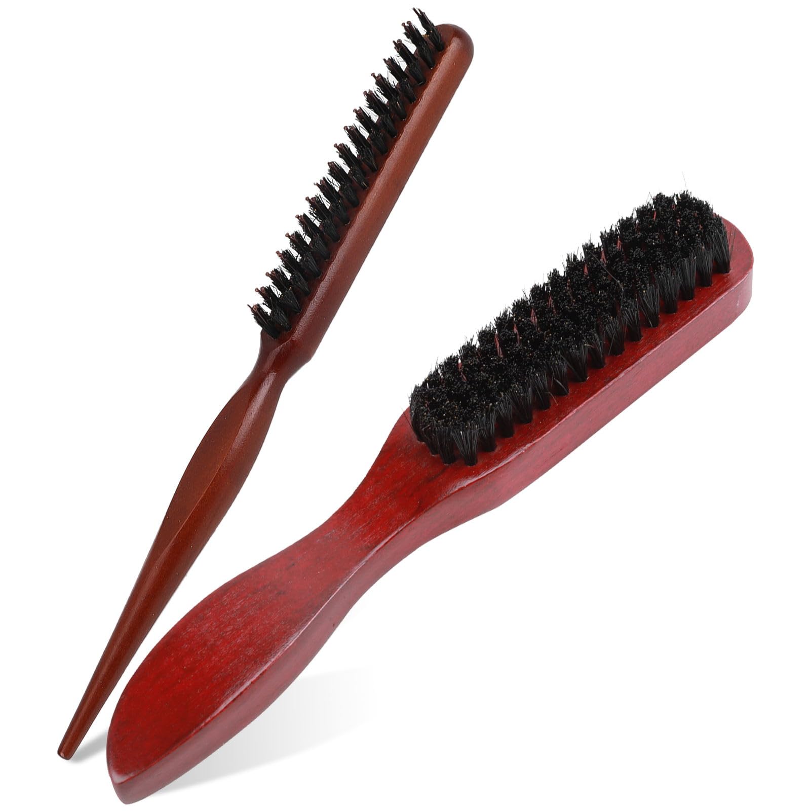 2 Piezas Cepillo Cerdas Jabalí Cepillo Pelo Cerdas Jabali Naturales, Cepillo Pelo Antitirones Peine Antitirones Cepillo Anti Frizz Para Barba Hombre, Peine de Salón para Cabello Largo Ondulado