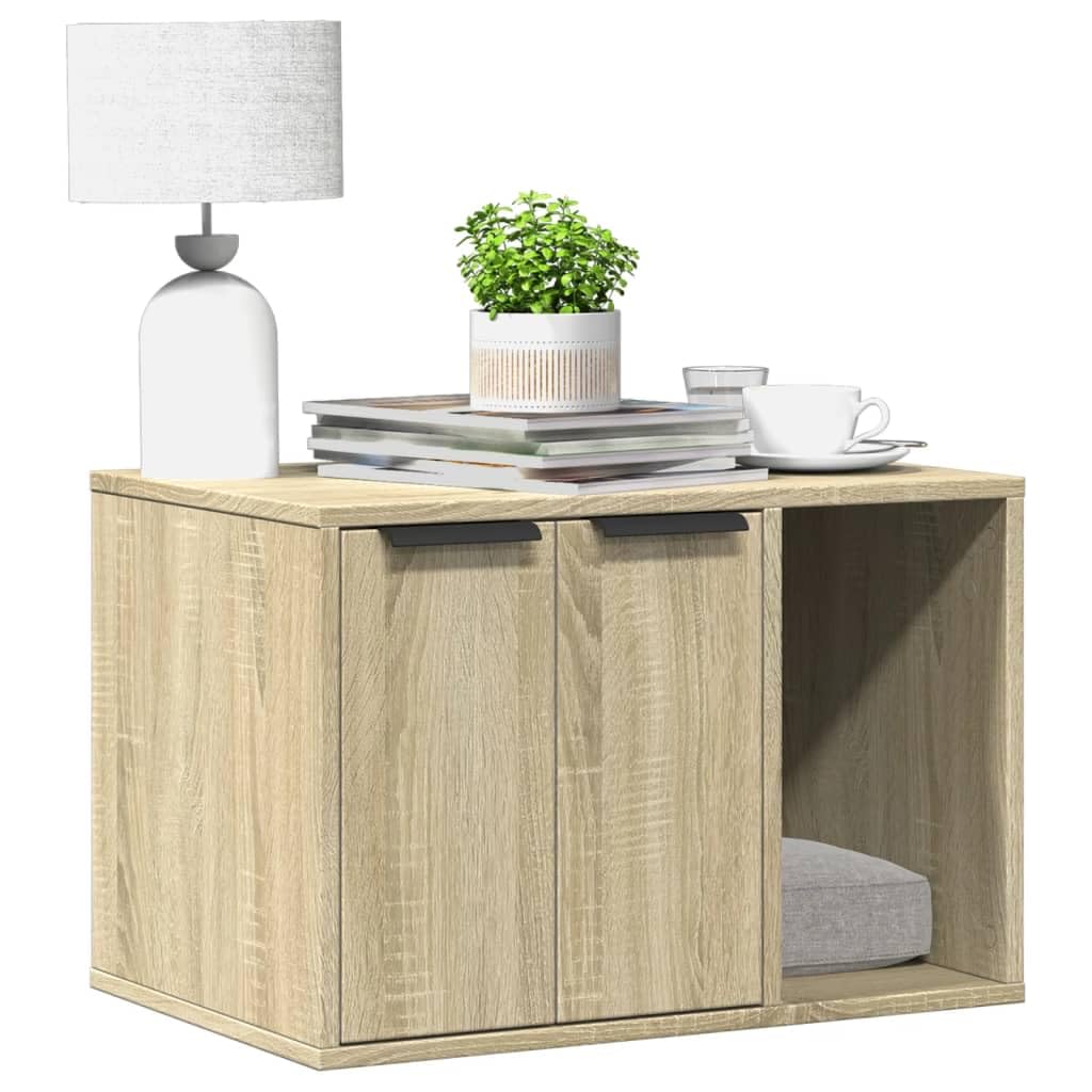 Recinto Lettiera Gatti Rovere Sonoma 60x40x40 cm in Truciolato,Recinto Lettiera Gatti,Lettiera per Gatti,Recinto per Lettiera per Gatti -857726