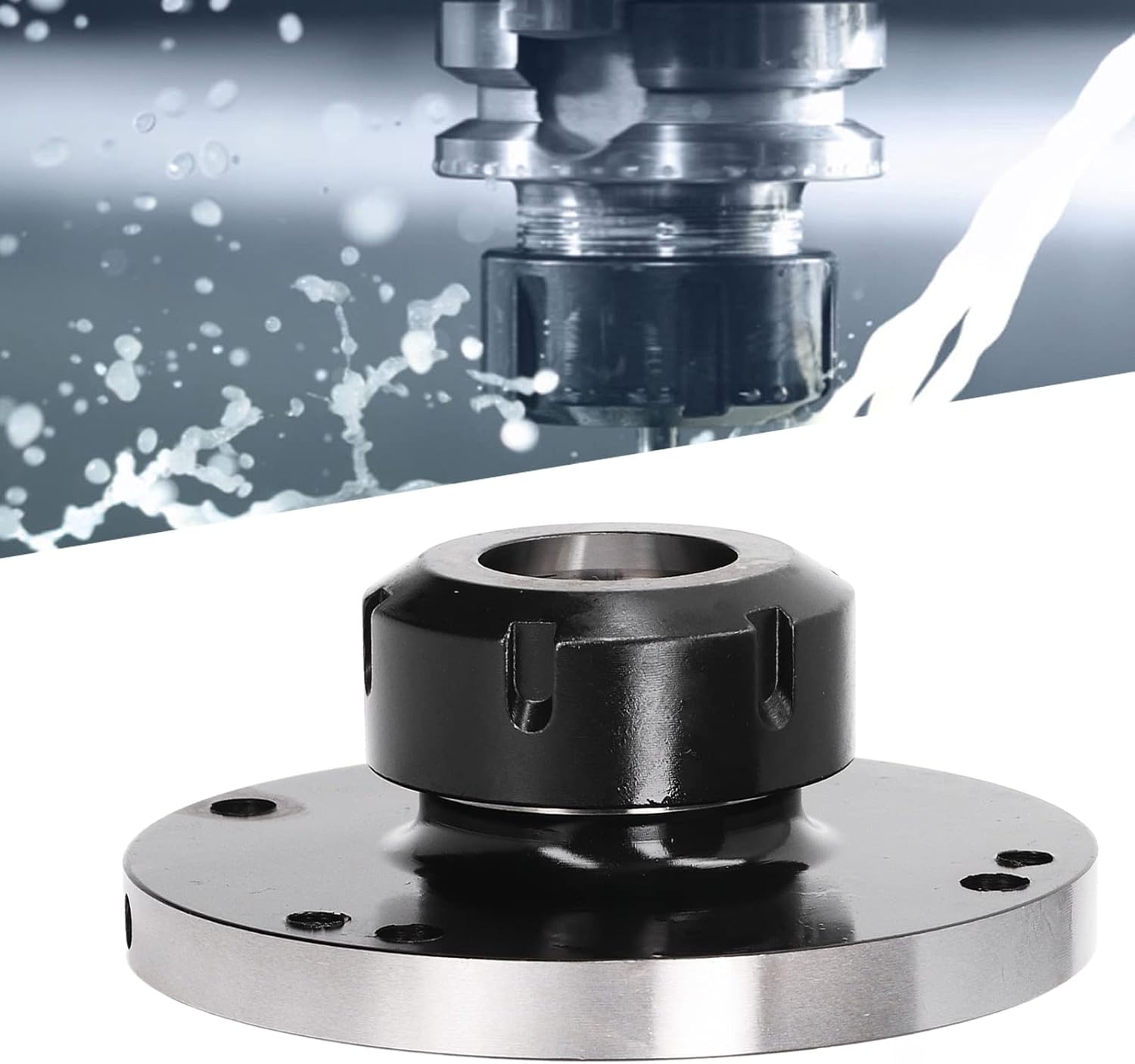 125mm Diameter Collet Chuck 7 Holes Carbon Steel Compact Lathe Tight Tolerance Tool for CNC Milling Lathe Tool