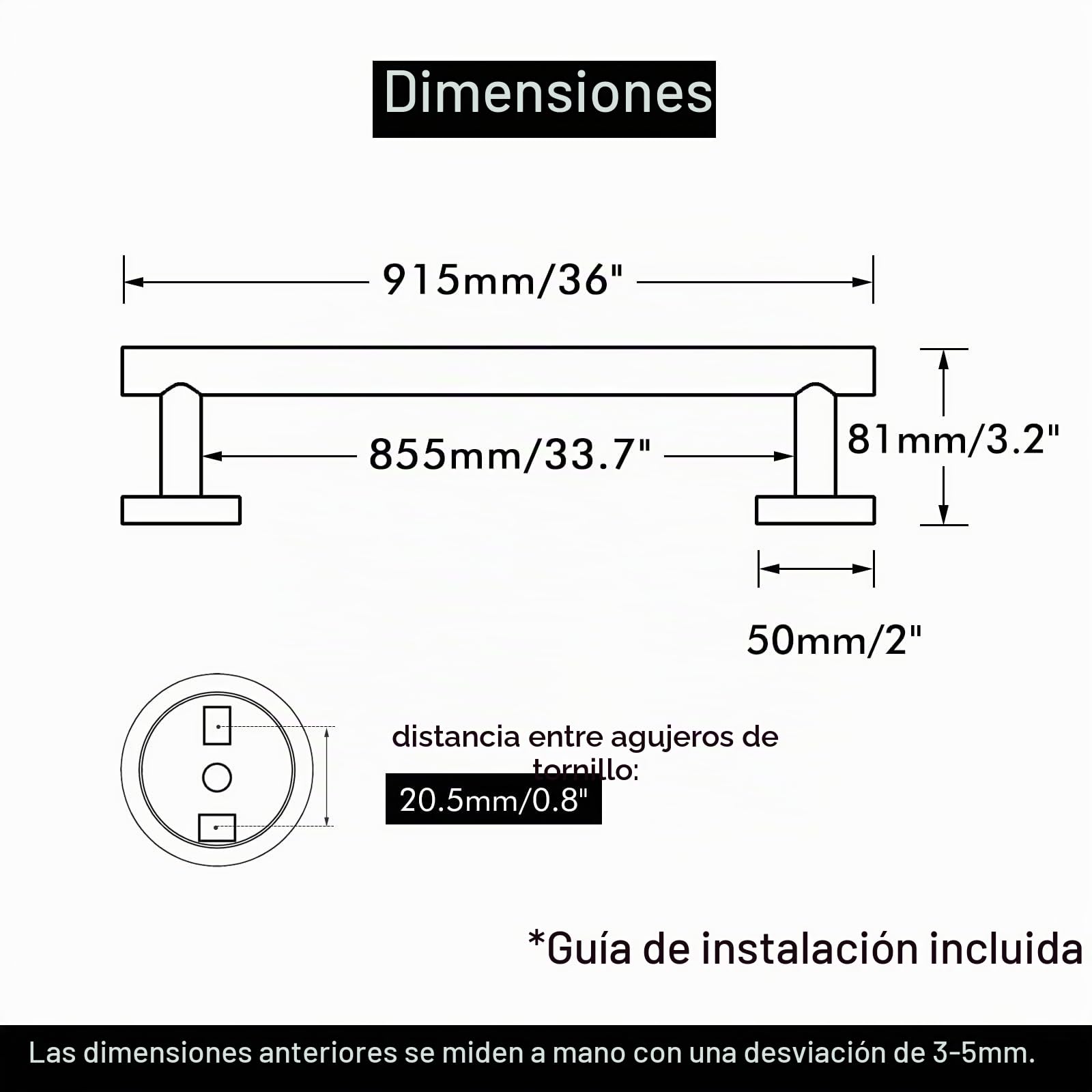 KES Toalleros de Baño Toallero Acero Inoxidable SUS304 90CM Toallero Barra Montaje en Pared, Acabado Cepillado, A2000S90DG-2