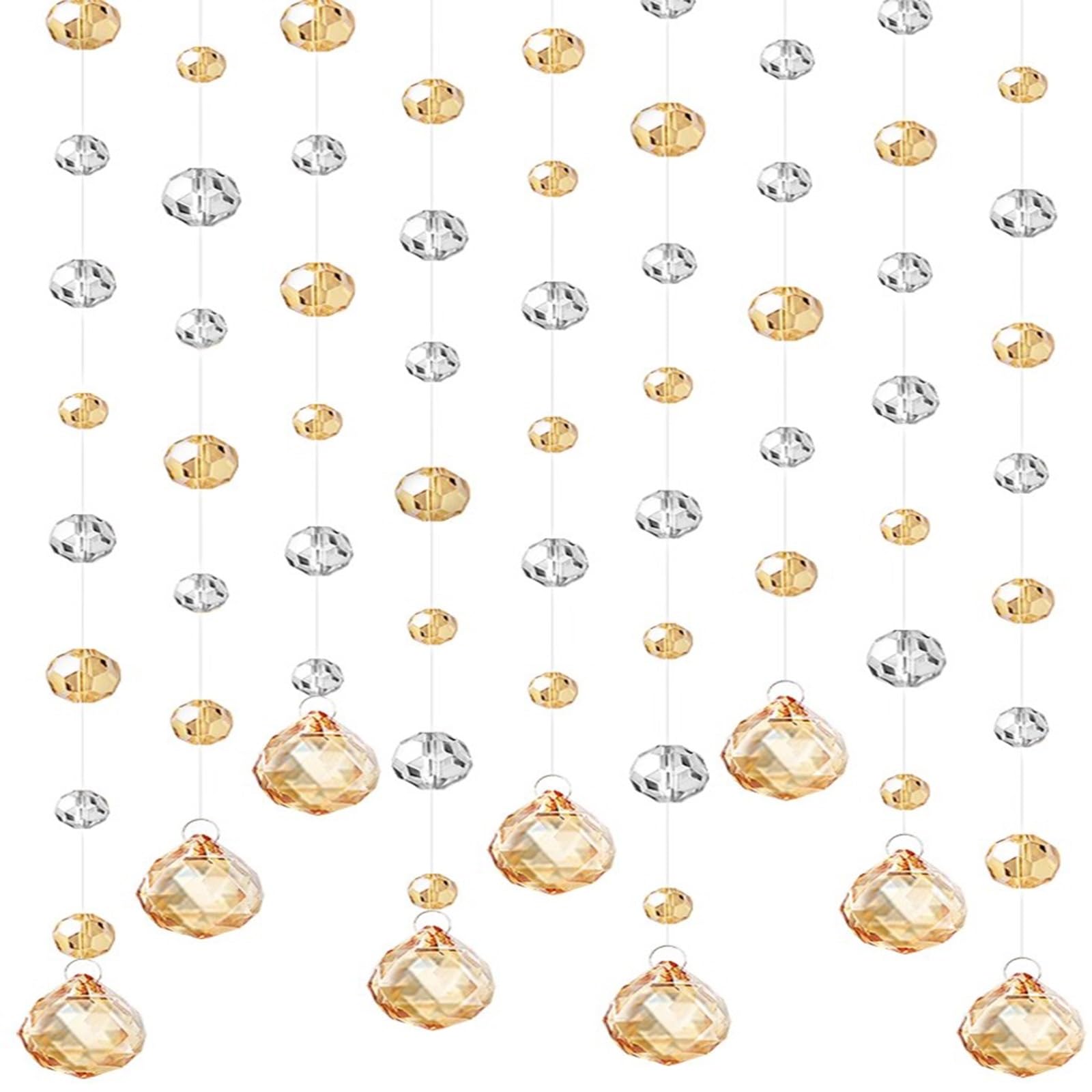 Rideaux de séparation de chambre en guirlandes de perles de cristal de verre