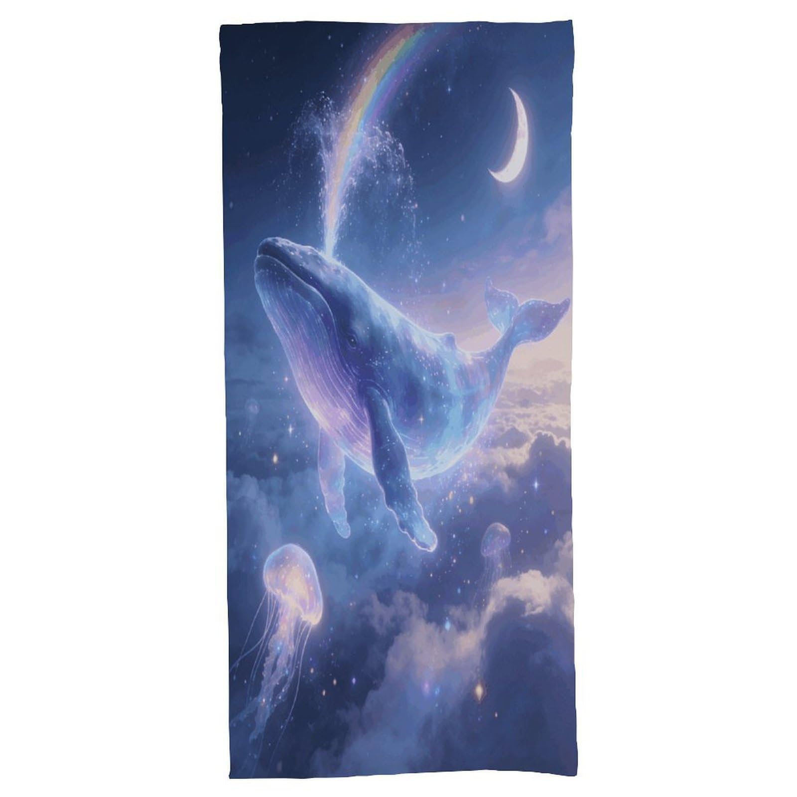 Fodpand Style Dreams Of Whales In The Clouds Bath Towel, Highly Absorbent & Quick Drying Beach Towel, Compact & Lightweight Pool Towel For Bathroom, Beach, Pool, Gym, Spa, And Hotel Use