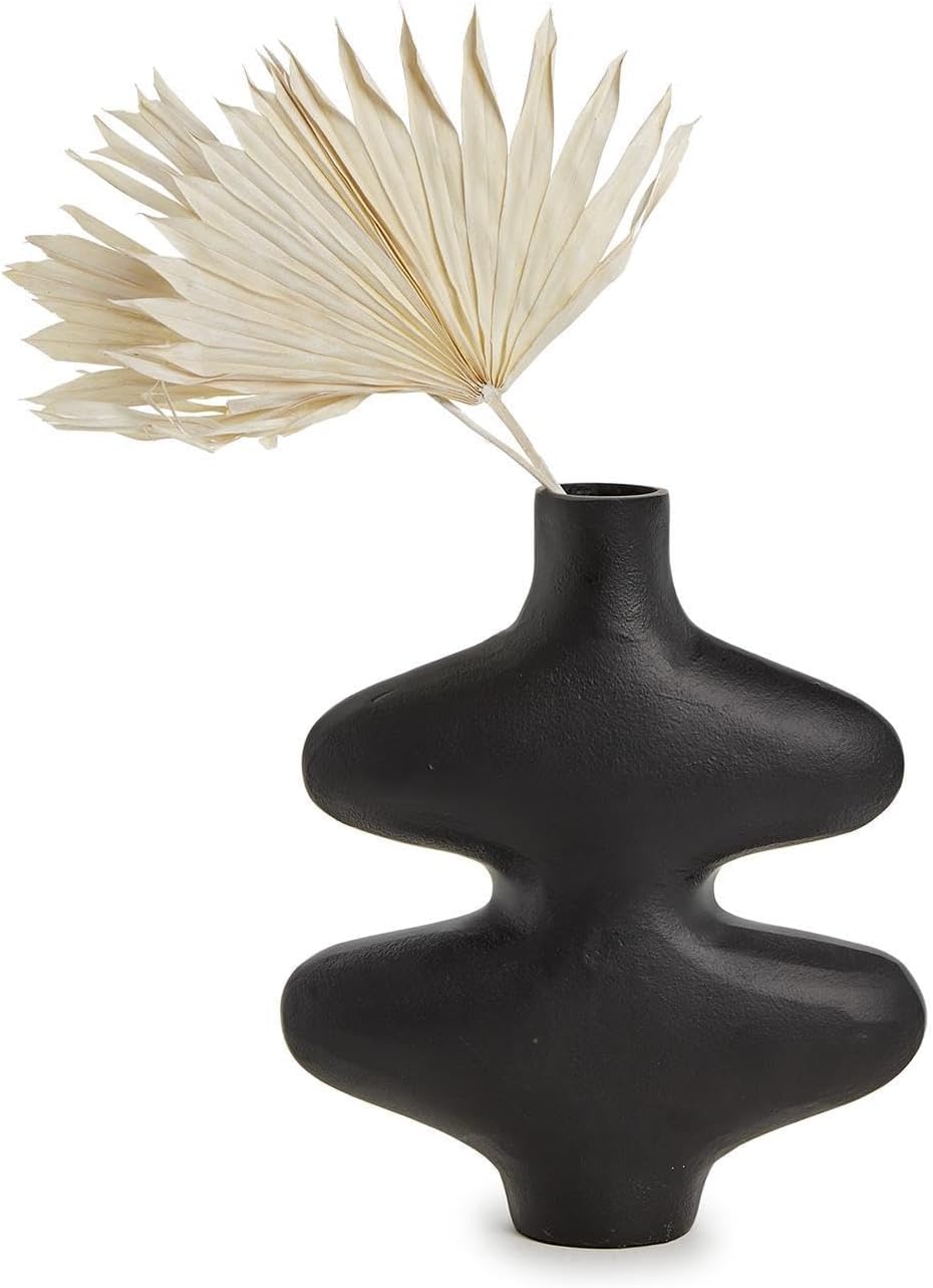 Two's Company Silhouette Black Vase, 12.5-inches Height, Aluminum, Home Decor Accessories, DGV002