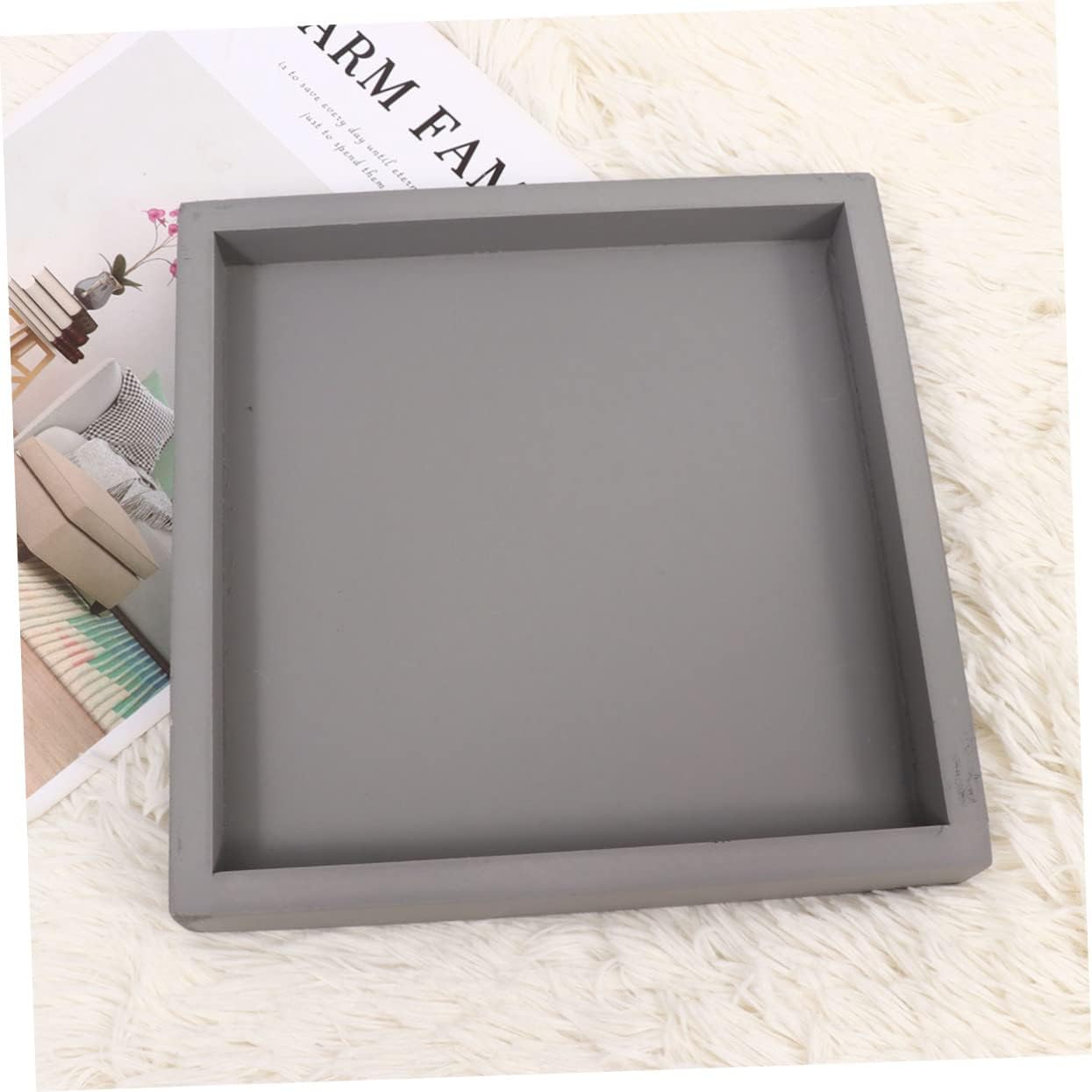 Cabilock Plant Saucer Plastic Plant Tray Flower Pot Saucer for Indoors Accessories Grey Interior 20x20cm